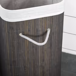 HOMCOM Collapsible Clothes Hamper with Lid Handles Removable Lining, Grey - Additional view 7
