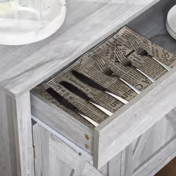 HOMCOM Farmhouse Barn Door Sideboard Accent Buffet Cabinet Coffee Bar Grey Grain - Additional view 6
