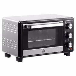 HOMCOM Mini Oven 16L Countertop Oven w/ Adjustable Temp Timer 1400W, Silver - Additional view 5