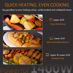 HOMCOM Mini Oven 16L Countertop Oven w/ Adjustable Temp Timer 1400W, Silver - Additional view 7