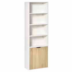 HOMCOM 2 Door 4 Shelves Bookcase Wooden Storage Cabinet Oak
