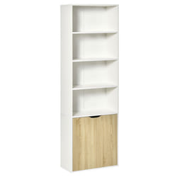 HOMCOM 2 Door 4 Shelves Bookcase Wooden Storage Cabinet Oak