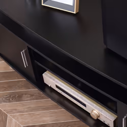 HOMCOM TV Unit Cabinet with Storage Shelves Entertainment Center Black - Additional view 6