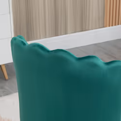 HOMCOM Velvet-Feel Shell Accent Chair Home Bedroom Lounge Metal Legs Green