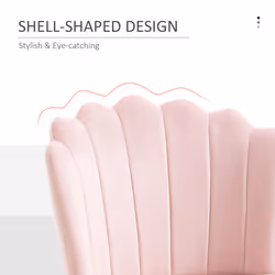 HOMCOM Velvet-Feel Shell Luxe Accent Chair Home Bedroom Lounge Metal Legs Pink - Additional view 4