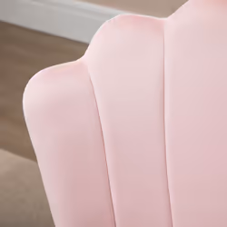 HOMCOM Velvet-Feel Shell Luxe Accent Chair Home Bedroom Lounge Metal Legs Pink - Additional view 6