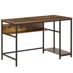 HOMCOM Home Office Computer Writing Desk Study Workstation w/ Storage, Brown