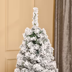 HOMCOM 5FT Prelit Snow Flocked Christmas Tree w/ Light, Xmas Decoration Green - Additional view 6