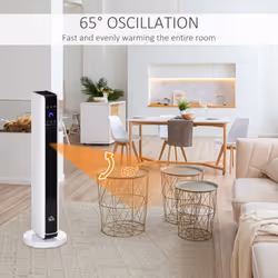 HOMCOM 2200W Indoor Tower Space Heater 10-49C Timer  Thermostat Oscillating