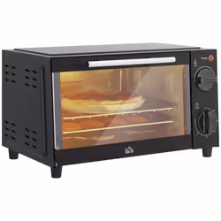 HOMCOM Mini Oven 9L Countertop Toaster Oven with Timer Control 750W Black - Additional view 8