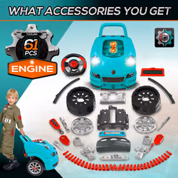HOMCOM Kids Truck Engine Toy Set w/ Horn, Light, Car Key, for Ages 3-5 Years - Additional view 4