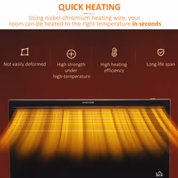 HOMCOM Convector Radiator Heater w/ Adjustable Thermostat  Safety Cut-Off, Black - Additional view 5