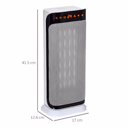 HOMCOM Oscillating Ceramic Space Heater w/ Remote Control, Timer & Safety System