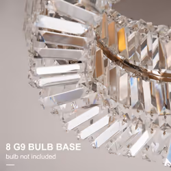 HOMCOM Crystal Ceiling Light Modern Chandeliers for Living Room Bedroom Silver