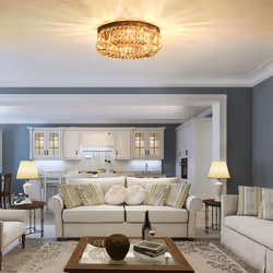 HOMCOM Crystal Ceiling Light Modern Chandeliers for Living Room Bedroom Silver - Additional view 5