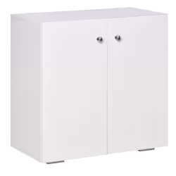 HOMCOM Freestanding Storage Cabinet w/ Two Shelves Wooden Sideboard - White - Additional view 8