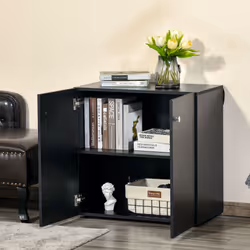 HOMCOM Freestanding Storage Cabinet w/ Two Shelves Wooden Sideboard - Black - Additional view 7