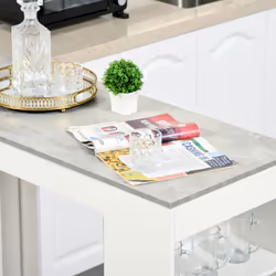 HOMCOM Bar Table Coffee Table Kitchen Dining Table with 4-Tier Shelf Grey - Additional view 4