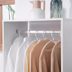 HOMCOM Open Wardrobe Clothes Rail Bedroom Clothes Storage Rod Shelves White - Additional view 6