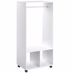 HOMCOM Open Wardrobe Clothes Rail Bedroom Clothes Storage Rod Shelves White - Additional view 8