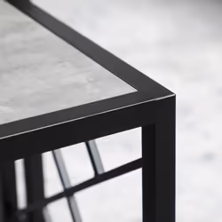 HOMCOM Set of 3 Nesting Coffee Tables Square End Tables w/ Metal Frame, Grey - Additional view 7