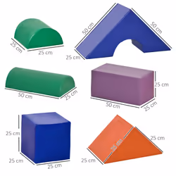 HOMCOM 11 Pcs Kids Soft Foam Puzzle Play Blocks Set Learning Toddler Activity