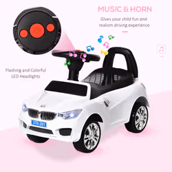 HOMCOM Ride on Car Baby Toddler Walker Foot to Floor Sliding Car Slider White