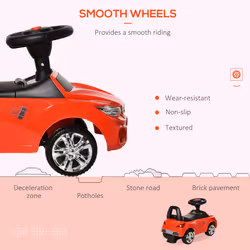 HOMCOM Ride on Car Baby Toddler Walker Foot to Floor Sliding Car Slider Red