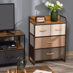HOMCOM Closet Dresser, Dresser Tower With 4 Easy Pull Fabric Drawer Steel Frame - Additional view 10