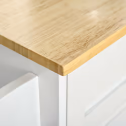 HOMCOM Kitchen Island Utility Cart, with 2 Storage Drawers Dining Room White - Additional view 7