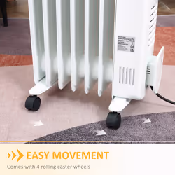 HOMCOM Oil Filled Radiator Space Heater W/3 Heat Settings & Remote Control White - Additional view 5