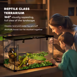 PawHut Glass Reptile Terrarium Habitats for Lizards, Frogs, Snake 50 x 30 x 35cm - Additional view 5