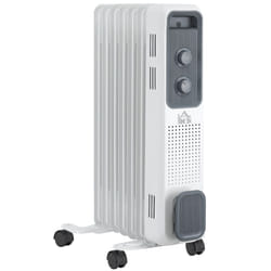 HOMCOM Oil Filled Radiator Portable Space Heater W/ 7 Fin, 3 Heat Settings