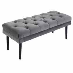 HOMCOM Bed End Bench Button Tufted Upholstered Window Seat Living Room