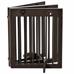 PawHut Pet Gate 4 Panel Wooden Dog Barrier Folding Fence w/ Support Feet - Additional view 6