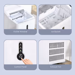 HOMCOM 12kg Ice Maker Machine Counter Top Home Drink Equipment w/ Basket White
