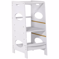 HOMCOM Kids Step Stool Toddler Kitchen Stool w/ Adjustable Standing Platform - Additional view 7