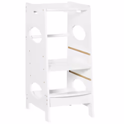 HOMCOM Kids Step Stool Toddler Kitchen Stool w/ Adjustable Standing Platform