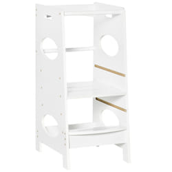 HOMCOM Kids Step Stool Toddler Kitchen Stool w/ Adjustable Standing Platform
