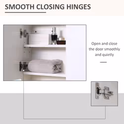 kleankin Bathroom Wall-Mounted Mirror Cabinet w/ Double Door Shelves - Additional view 5