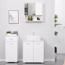 kleankin Bathroom Wall-Mounted Mirror Cabinet w/ Double Door Shelves - Additional view 8