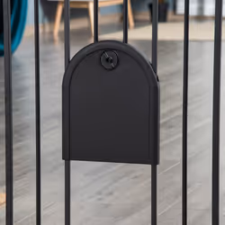 PawHut 75-82 cm Pet Safety Gate Pressure Fit Stair w/ Small Door Double Locking