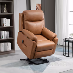 HOMCOM Power Lift Chair Electric Riser Armchair with Remote Control, Brown