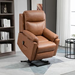 HOMCOM Power Lift Chair Electric Riser Armchair with Remote Control, Brown
