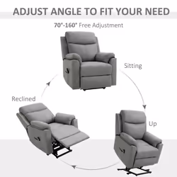 HOMCOM Power Lift Chair Electric Riser Recliner with Remote Control, Grey - Additional view 5