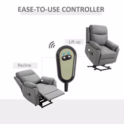 HOMCOM Power Lift Chair Electric Riser Recliner with Remote Control, Grey - Additional view 6