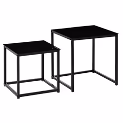 HOMCOM Nest of 2 Side Tables Set of Bedside Tables for Living Room