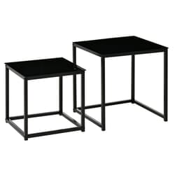 HOMCOM Nest of 2 Side Tables Set of Bedside Tables for Living Room