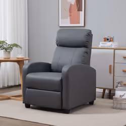 HOMCOM Recliner Sofa Chair PU Leather Massage Armcair w/ Remote Control, Grey