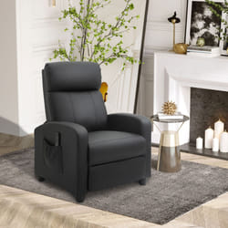 HOMCOM Recliner Sofa Chair PU Leather Massage Armcair w/ Remote Control, Black